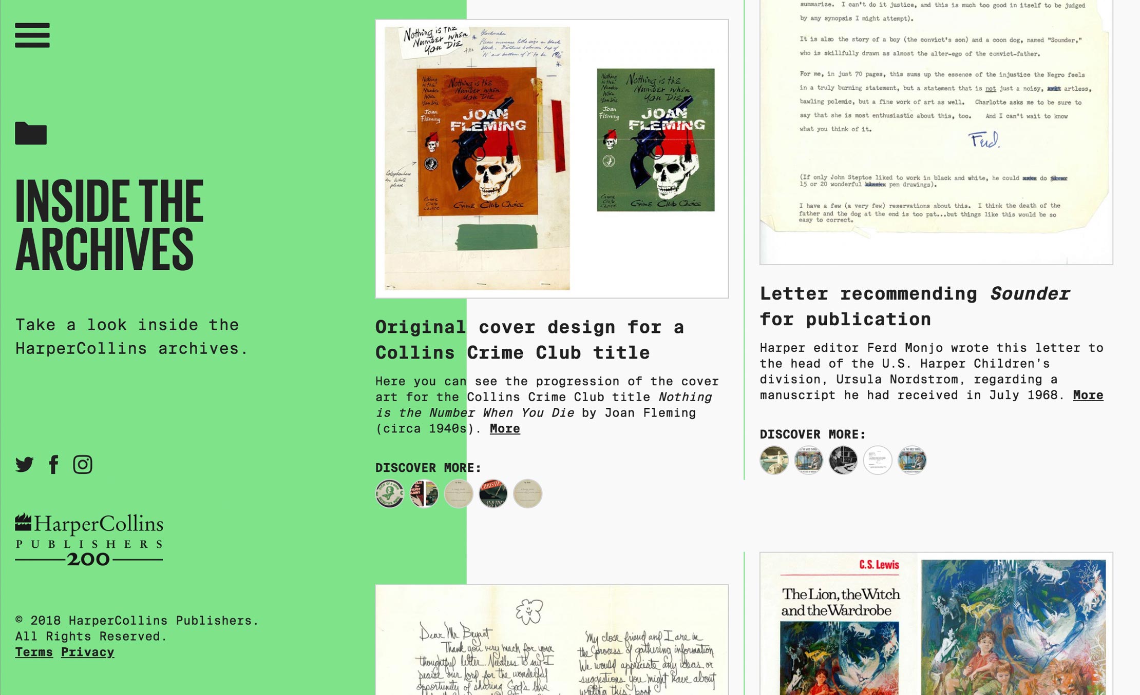 HarperCollins Publishers 200 year anniversary: Archives