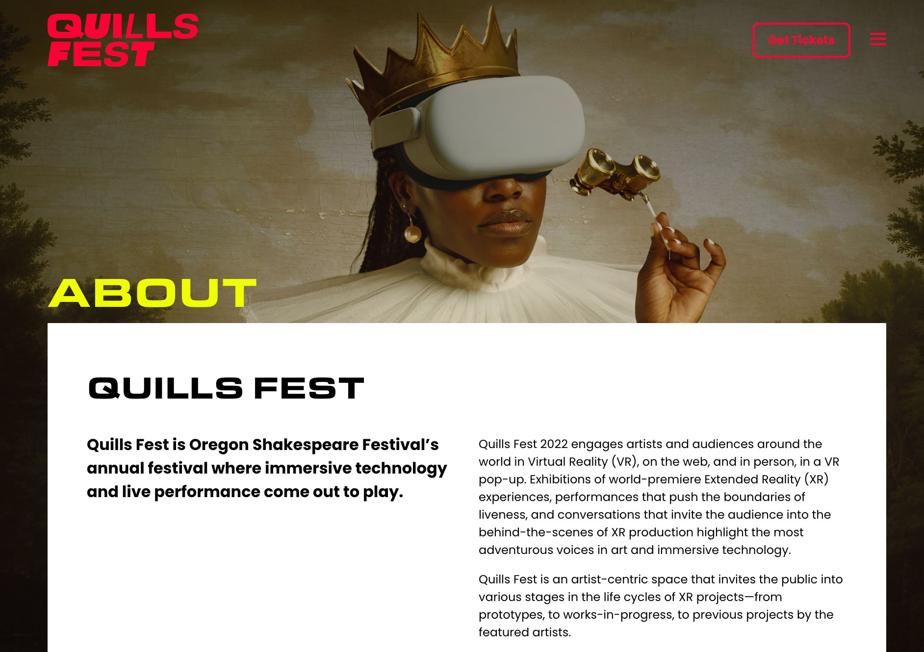 Quills Fest about page